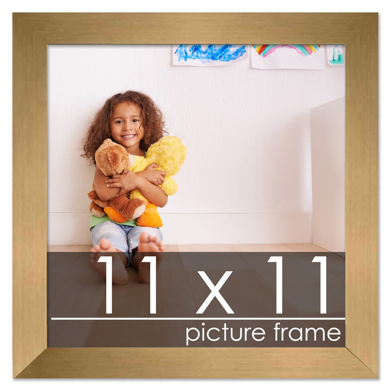 11x11 Solid Wood Picture Frame with UV-Resistant Acrylic & Acid-Free Backing, Available in 6 Finishes: Matte Black, Matte White, Metallic Bronze, Silver, Natural Wood Grain & Mahogany